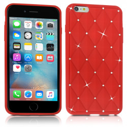 Coque Silicone Style Diamant Rouge pour Apple iPhone 6 Plus, iPhone 6S Plus
