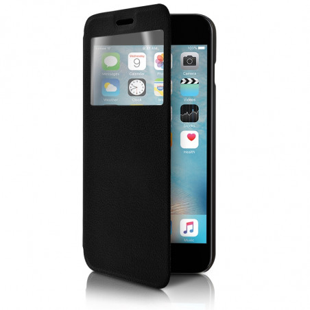 Housse Coque Etui à Fenêtre Couleur Noir pour Apple iPhone 6 Plus