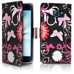 Etui Portefeuille Support Motif HF13 pour Samsung Galaxy S6 