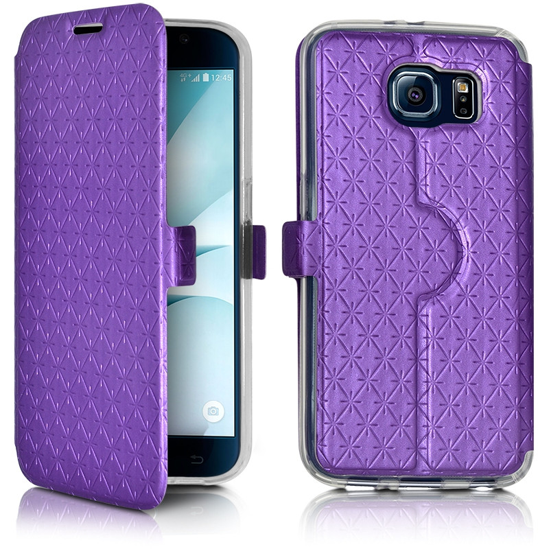 Housse Coque Etui S-View Fonction Support Couleur or pour Samsung Galaxy S6 