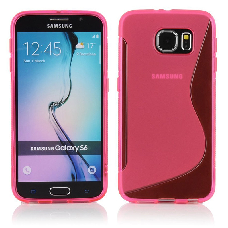 Coque Semi rigide S-Line couleur rose pour Samsung Galaxy S6