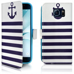 Etui Portefeuille Support Motif HF13 pour Samsung Galaxy S6 