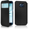 Housse Coque Etui S-View Fonction Support Couleur or pour Samsung Galaxy S6 