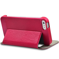 Etui S-View à Rabat Latéral Couleur Rose Fushia pour Apple iPhone 5S + Film