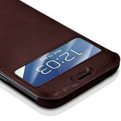 Etui S-View à Rabat Latéral Couleur Marron pour Samsung Galaxy Note 2 + Film