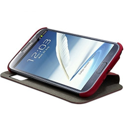 Housse Coque Etui S-View à Rabat Latéral Fonction Support Couleur Rose Fushia pour Samsung Galaxy Note 2 + Film