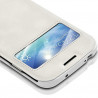 Housse Coque Etui S-View à Rabat Latéral Fonction Support Couleur Blanc Cassé pour Samsung Galaxy S4 + Film