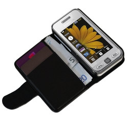 Housse coque étui pour Samsung Player One S5230 motif fleur couleur noir