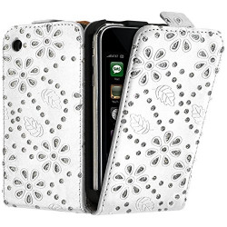 Housse Coque Etui pour Apple iPhone 3G/3GS Style Diamant Couleur Blanc