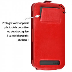 Etui Coque Silicone S-View rouge Universel XL pour Edition Star Starxtrem 5