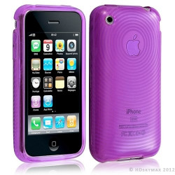 Housse étui coque en gel transparent pour Apple Iphone 3G/3Gs motif cercle couleur violet