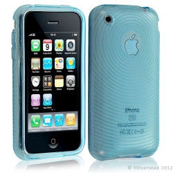 Housse étui coque en gel transparent pour Apple Iphone 3G/3Gs motif cercle couleur bleu