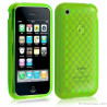 Housse étui coque en gel transparent pour Apple Iphone 3G/3Gs motif damier couleur vert