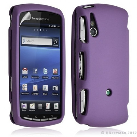 Housse coque rigide complète pour Sony Ericsson Xperia Play couleur violet + film ecran