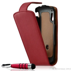 Housse coque étui pour Sony Ericsson Xperia Play couleur rouge + Mini Stylet + Film protecteur