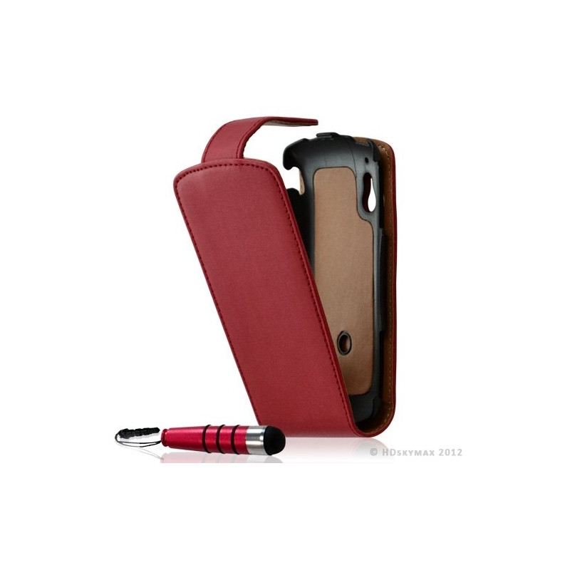 Housse coque étui pour Sony Ericsson Xperia Play couleur rouge + Mini Stylet + Film protecteur