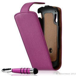Housse coque étui pour Sony Ericsson Xperia Play couleur rose fuschia + Mini Stylet + Film protecteur