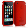 Housse étui coque en gel transparent pour Apple Iphone 3G/3Gs motif zebre couleur rouge