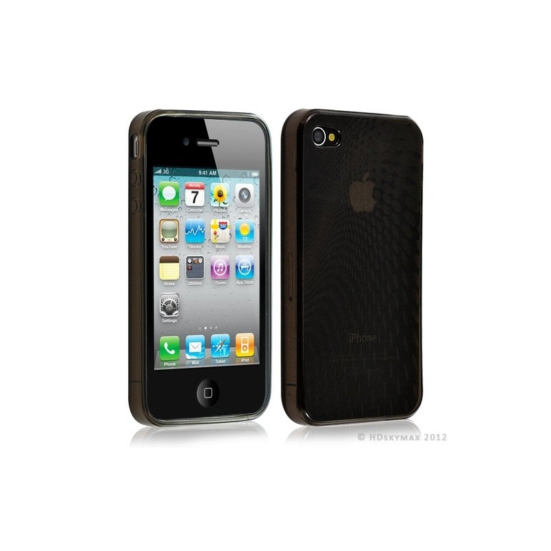 Housse étui coque en gel pour Apple Iphone 4/4S motif points couleur noir