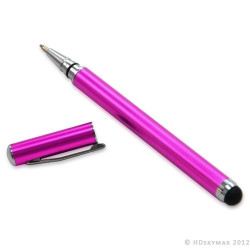 Stylet 2en1 tactile pour Samsung Wave 2 S8530 couleur rose fuschia