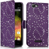 Lot de 2 Etuis Portefeuille Diamant Rose - Violet pour Wiko Rainbow 4G + 2 Films