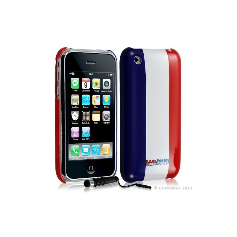 Housse etui coque rigide france pour Apple Iphone 3G/3Gs + Stylet