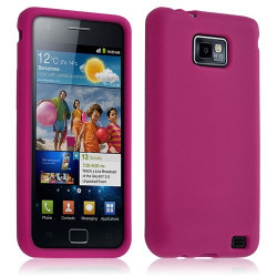 Housse étui coque en silicone pour Samsung Galaxy S2 couleur rose fuschia