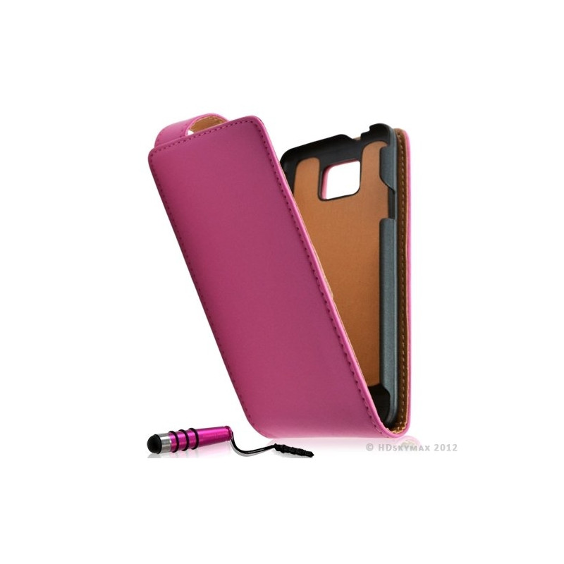 Housse coque étui pour Samsung Galaxy S2 couleur rose fuschia + mini stylet