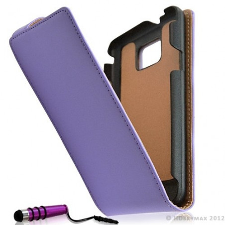 Housse coque étui pour Samsung Galaxy S2 couleur violet + mini stylet