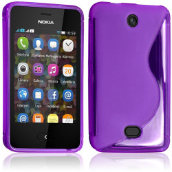 Housse Etui Coque S-Line couleur Violet pour Nokia Asha 501 + Film de Protection 