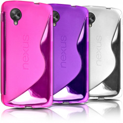 Lot de 3 Coques Translucides Rose - Violet - Gris pour LG Google Nexus 5 + 3 Films
