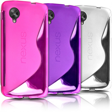 Housse Etui Coque S-Line couleur Violet pour LG Google Nexus 5 + Film de Protection 