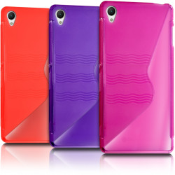Lot de 3 Coques Translucides Rose - Violet - Orange pour Sony Xperia Z3 + 3 Films