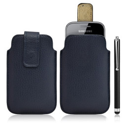 Housse coque étui pochette bleu pour Samsung Galaxy Gio S5660 + Stylet