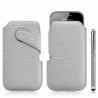 Housse coque étui pochette style croco pour Samsung Galaxy Gio S5660 + Stylet