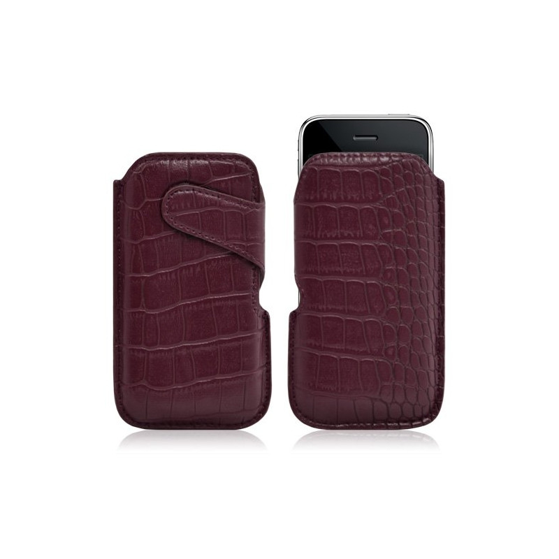 Housse coque étui pochette style croco pour Apple Iphone 3G/3GS