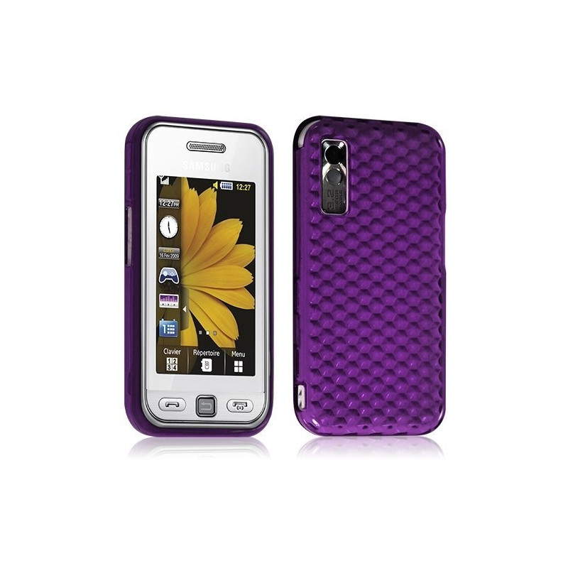 Housse étui coque en gel damier violet pour Samsung Player One S5230