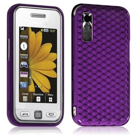 Housse étui coque en gel damier violet pour Samsung Player One S5230