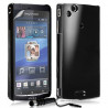 Coque Rigide Brillante Pour Sony Ericsson Xperia Arc / Arc S Couleur Noir + Stylet