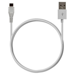 Chargeur voiture allume cigare USB avec câble data couleur blanc pour HTC : Desire C / Explorer / One V / Raider 4G /