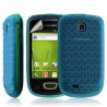 Housse coque etui gel tresse pour Samsung Galaxy Mini S5570 couleur bleu + Film protection