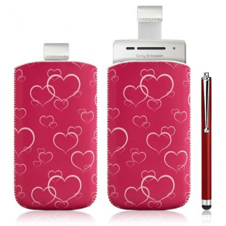 Housse coque étui pochette pour Sony Ericsson Xperia X8 avec motif + Stylet luxe