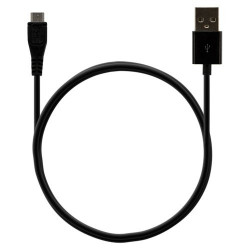 Chargeur voiture allume cigare USB + Cable data couleur noir pour Samsung : GT-i5800 Galaxy Teos / GT-i5801 Galaxy Naos / GT-i75