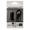 Chargeur voiture allume cigare USB + Cable data couleur noir pour Samsung : GT-i5800 Galaxy Teos / GT-i5801 Galaxy Naos / GT-i75