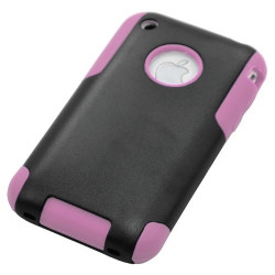 Housse étui coque pour Apple Iphone 3G/3GS couleur rose + Stylet luxe + Film de protection