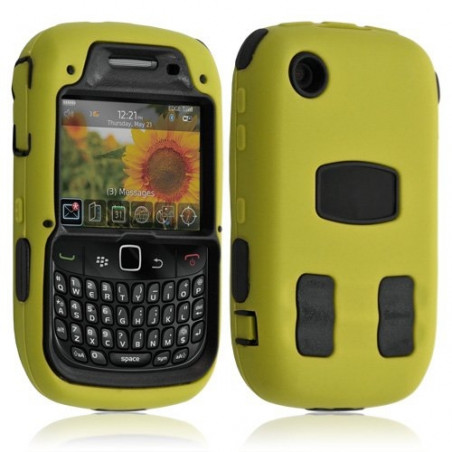 Housse étui coque pour Blackberry Curve 8520 couleur jaune + Film de protection