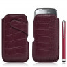 Housse coque étui pochette style croco pour Samsung Galaxy Naos i5801 + Stylet