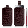 Housse coque étui pochette style croco pour Samsung Galaxy S i9000 + Stylet