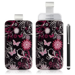 Housse coque étui pochette pour Samsung Wave 575 S5750 avec motif + Stylet luxe