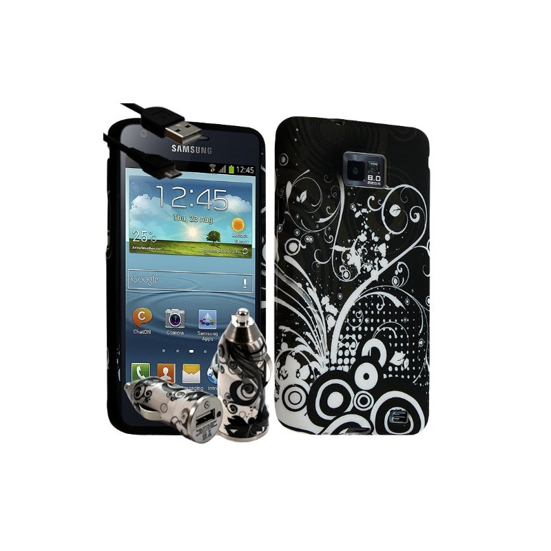 Housse Coque pour Samsung Galaxy S2 Motif HF18 + Chargeur auto